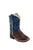 Old West Brown/Wipe Out Blue Infant Boys Leather Cowboy Boots 5.5D