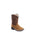 Old West Infant Unisex Broad Square Toe Brown/Tan Leather Zip Cowboy Boots