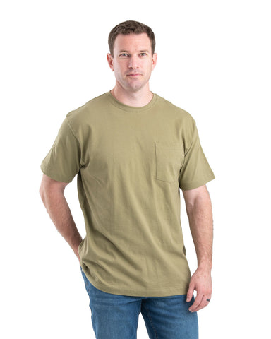 Berne Apparel Mens Heavyweight Pocket Tee Desert 100% Cotton S/S T-Shirt