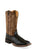 Old West Mens Broad Square Toe Black Canyon/Tan Fry Leather Cowboy Boots