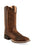 Old West Mens Broad Square Toe Brown Leather Cowboy Boots