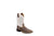 Old West Mens Broad Square Toe Brown/White Leather Cowboy Boots