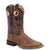 Old West Mens Broad Square Toe Brown/Black Leather Cowboy Boots