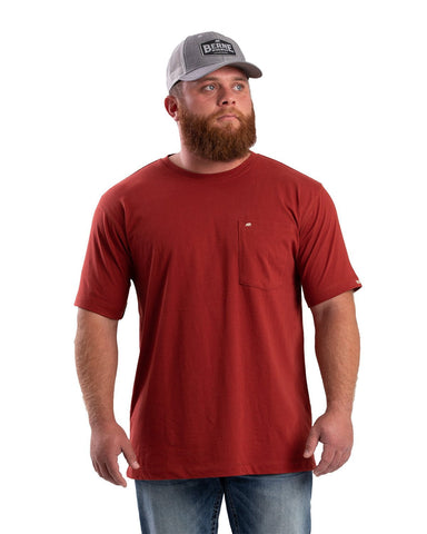 Berne Mens Performance Pocket Tee Cowhide Cotton Blend S/S T-Shirt