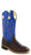 Old West Blue Youth Boys Carona Leather Broad Square Toe Cowboy Boots 7 D