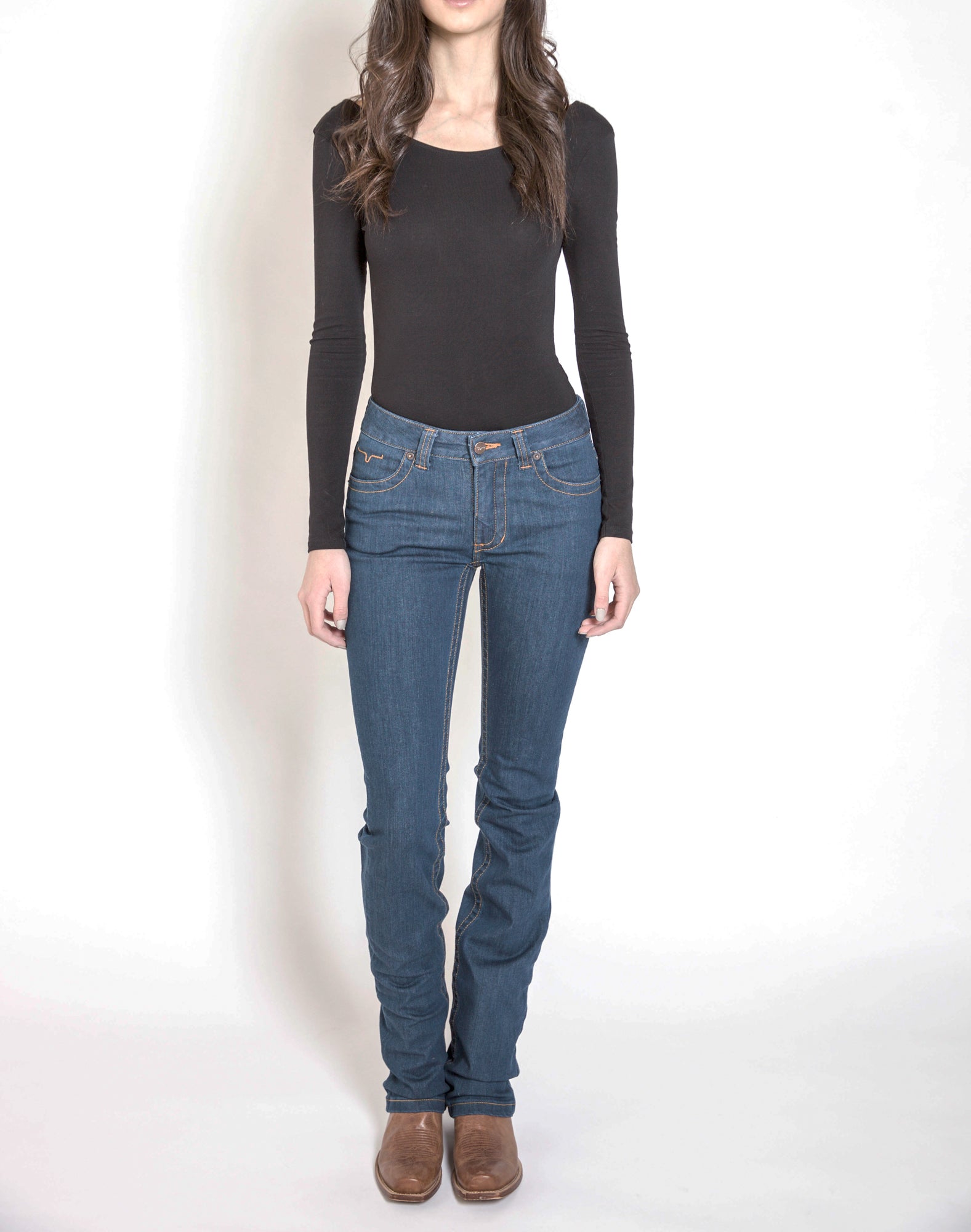 Kimes Ranch Womens Betty 17 Jeans Blue Cotton Blend Mid Rise Bootcut 6