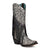 Corral Womens Intricate Fringe Cowboy Boots Leather Black/White