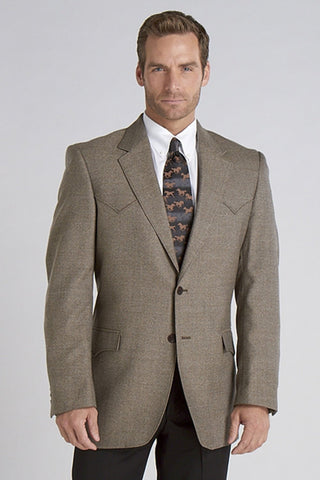 Circle S Mens Plano Donegal Sport Coat Donegal Brown Wool Blend Blazer 50R