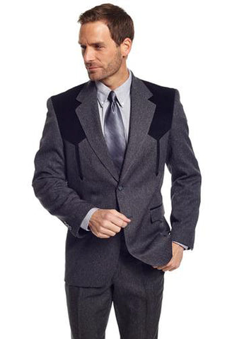 Circle S Mens Charcoal Polyester Boise Sportcoat Jacket Blazer 46 R