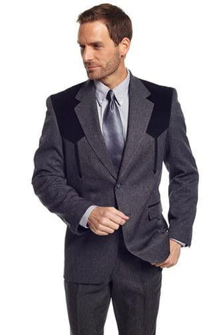 Circle S Mens Charcoal Polyester Boise Sportcoat Jacket Blazer 46 S