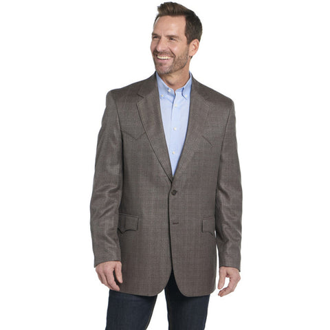 Circle S Mens Fort Worth Brown Mix Poly/Rayon Two-Button Sport Coat 46R