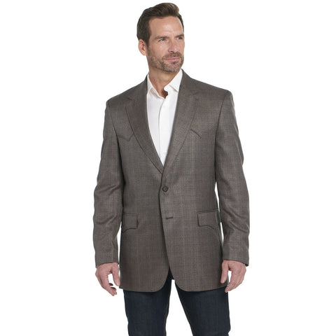 Circle S Mens Fort Worth Elbow Patch Brown Mix Poly/Rayon Sport Coat 44R