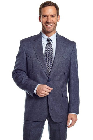 Circle S Mens Heather Navy Polyester Vegas Sportcoat Jacket Blazer 52 RX