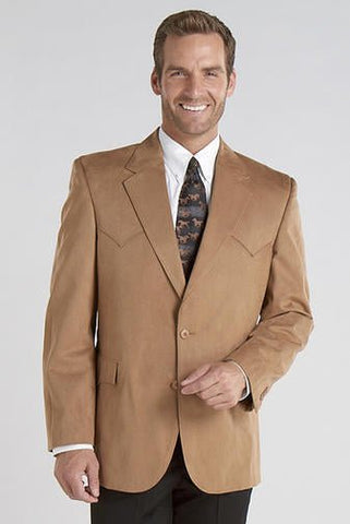 Circle S Mens Camel 100% Microsuede Houston Western Jacket Blazer 42 L