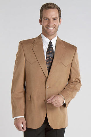 Circle S Mens Camel 100% Microsuede Houston Western Jacket Blazer 40 S