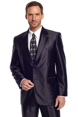 Circle S Mens Black Polyester Swedish Knit Tulsa Sportcoat Jacket Blazer 42 R