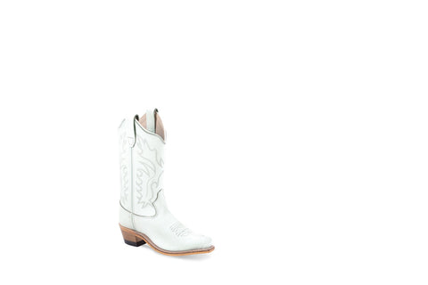 Old West Girls White Leather Fashion Boots