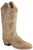 Old West Youth Unisex Fashion Western Embroidered Tan Leather Cowboy Boots 4 D