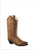 Old West Tan Canyon Childrens Girls Leather 8in Snip Toe Cowboy Boots 1 D