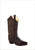 Old West Brown Canyon Childrens Boys Leather Snip Toe 8in Cowboy Boots 11 D