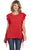 Cowgirl Up Womens Vintage Red 100% Cotton Pocket Top Tunic S/L
