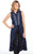 Cowgirl Up Womens Navy Polyester Geometric Duster Blouse S/L