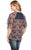 Cowgirl Up Womens Blue Multi Polyester Waffle Knit Tunic S/S M