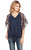 Cowgirl Up Womens Blue Multi Polyester Waffle Knit Tunic S/S M