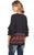Cowgirl Up Womens Black/Red Rayon Geometric Ruffle Blouse S/S