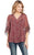 Cowgirl Up Womens Red Polyester Arrow Bell Sleeves Blouse S/S