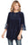Cowgirl Up Womens Navy Polyester Layered Western Tunic S/S