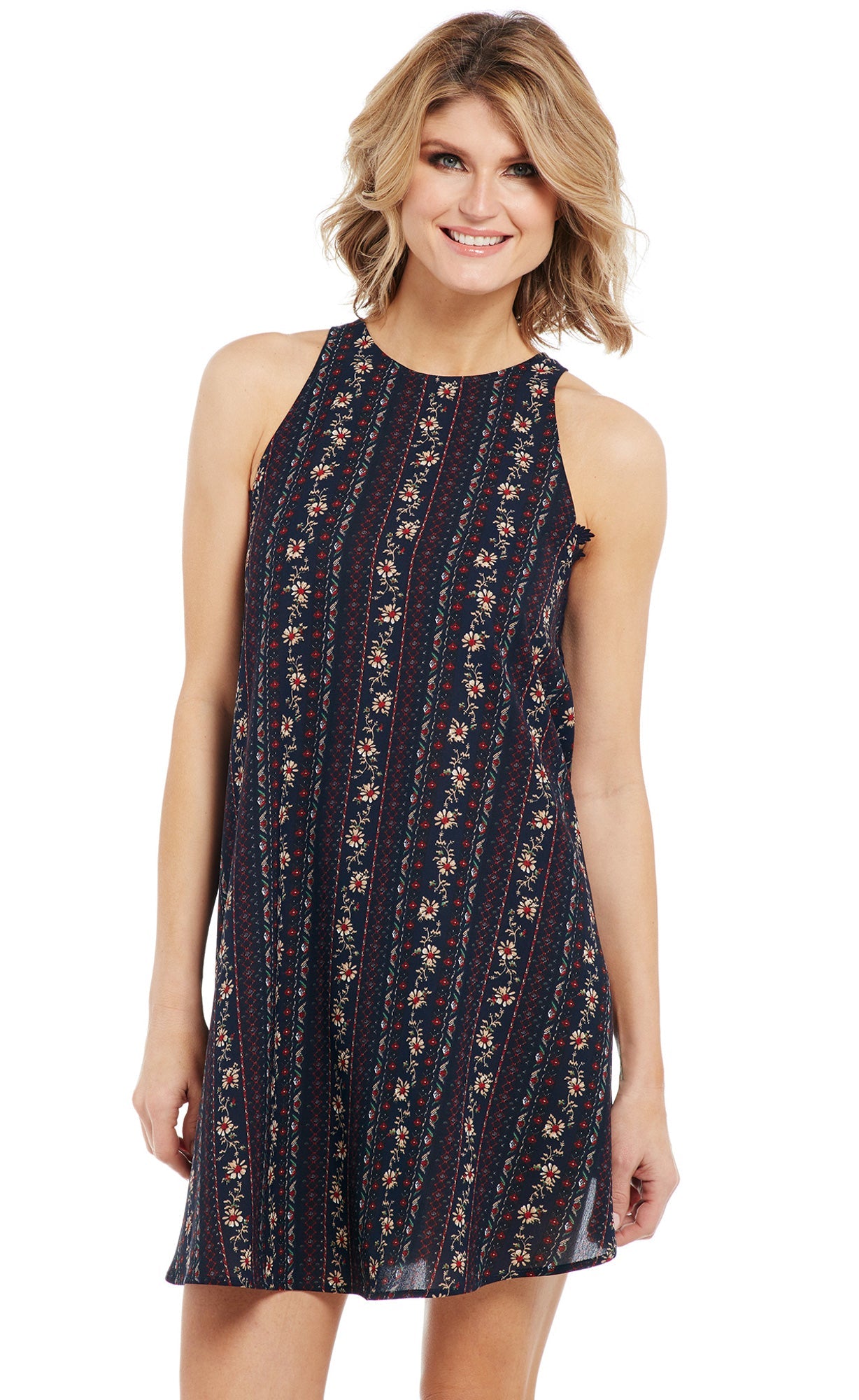 Cowgirl Up Womens Navy Multi Polyester Crochet Lace Slip Dress S/L The Western Company Cowgirl Up Womens Navy Multi Polyester Crochet Lace Slip Dress S/L The Western Company