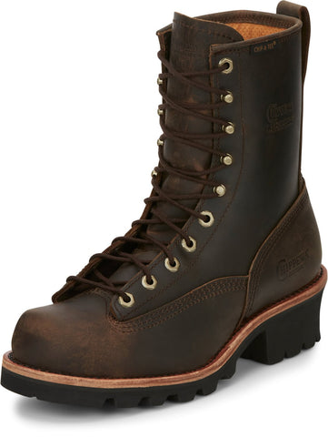 Chippewa Mens Paladin 8in Waterproof Logger Bay Apache Leather Work Boots