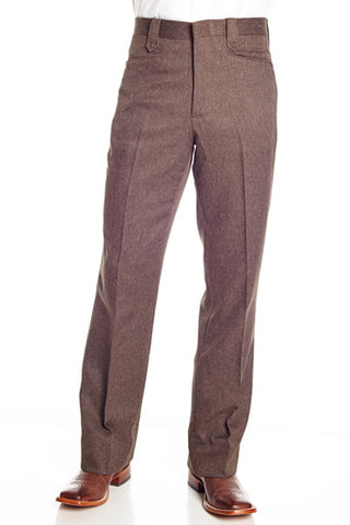 Circle S Mens Heather Chestnut Polyester Western Unhemmed Ranch Dress Pant 38