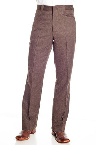 Circle S Mens Heather Chestnut Polyester Western Unhemmed Ranch Dress Pant 33