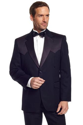 Circle S Mens Black Poly/Rayon Blend Jacket Blazer Tuxedo Coat 50 LX