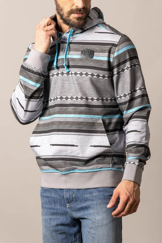 Kimes Ranch Mens Cantura Grey Cotton Blend Hoodie