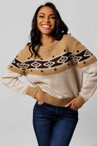 Kimes Ranch Womens Chama Crew Oatmeal Wool Blend Sweater