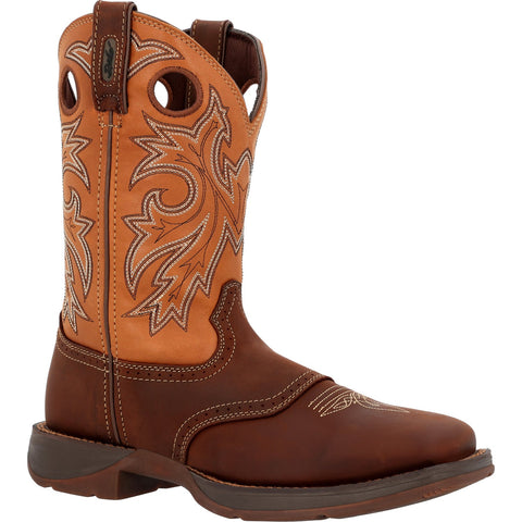 Durango Mens Rebel Saddle Up Brown/Tan Leather Cowboy Boots 6 2E