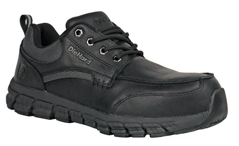 DieHard Mens Sunbird Black Leather Full-Grain Tumbled Work Shoes 12 2E