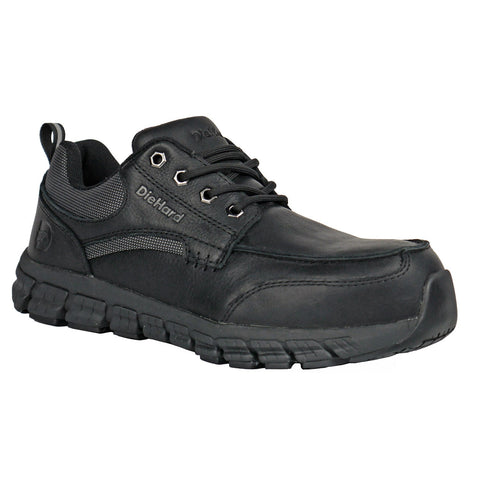DieHard Mens Sunbird Black Leather Full-Grain Tumbled Work Shoes