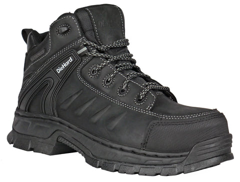 DieHard Mens Squire Black Leather Crazy Horse Work Boots