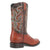 Dingo Mens Ranger Cognac Leather Ostrich Print Cowboy Boots