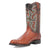 Dingo Mens Ranger Cognac Leather Ostrich Print Cowboy Boots