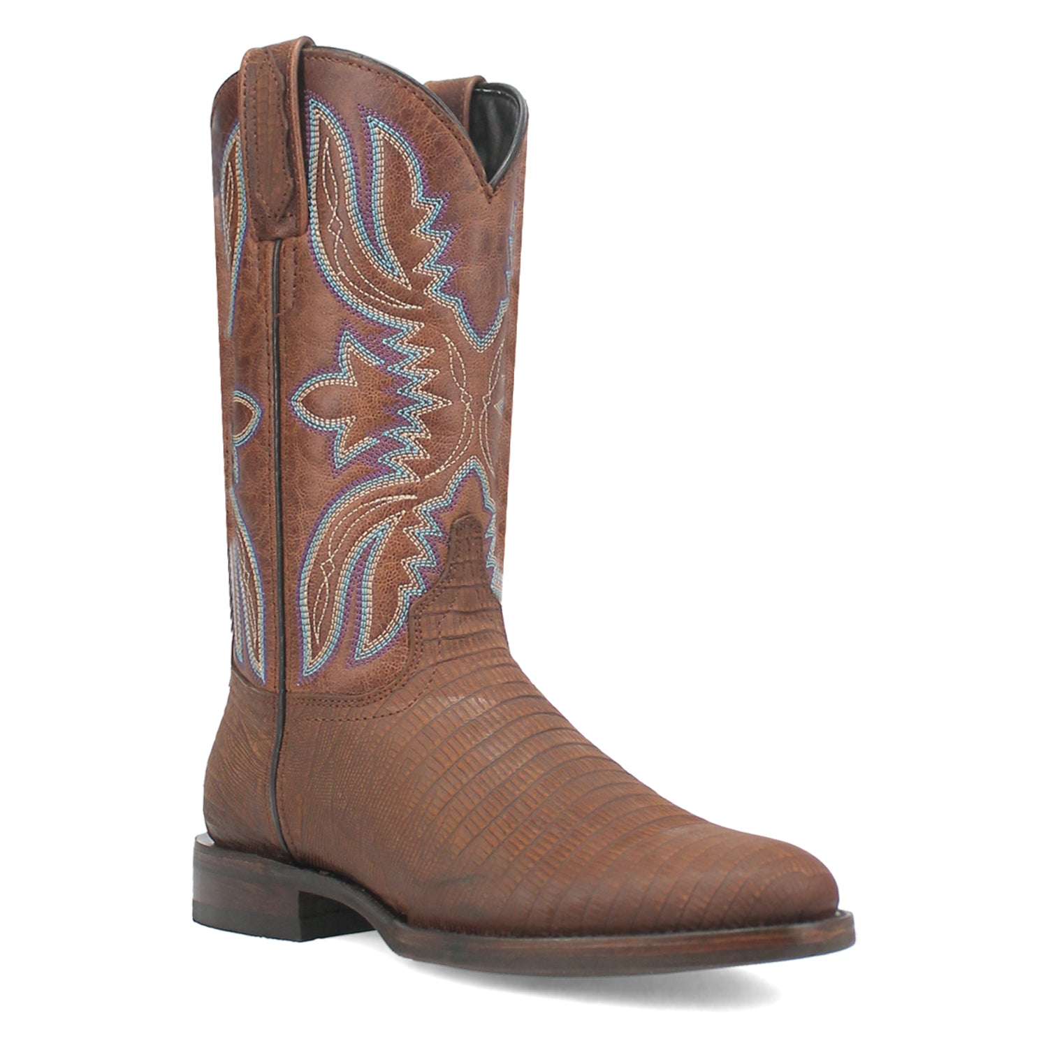 Dingo Ranger Stivali Western Uomo In Pelle Con Punta Rotonda E Tacco Stockman, Altezza 28 Cm