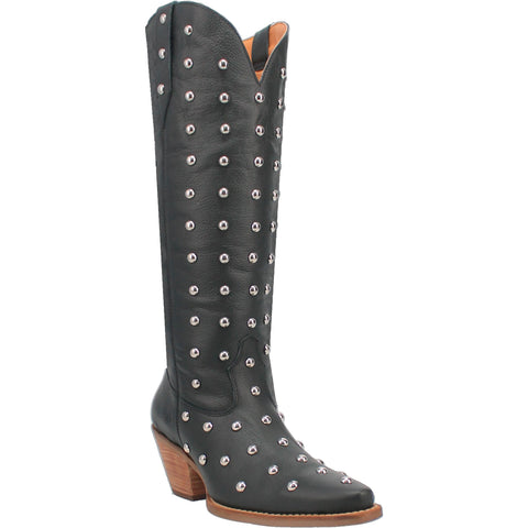 Dingo Womens Broadway Bunny Black Leather Cowboy Boots 10 M