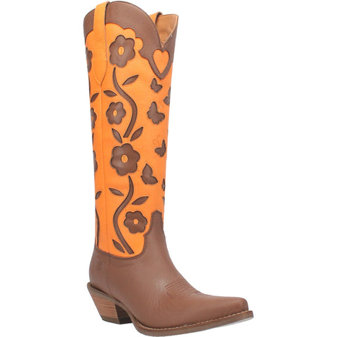 Dingo Womens Goodness Gracious Brown Leather Cowboy Boots