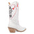 Dingo Womens Queen A Hearts White Leather Cowboy Boots
