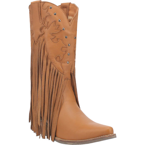 Dingo Womens Hoedown Camel Leather Cowboy Boots 7.5 M