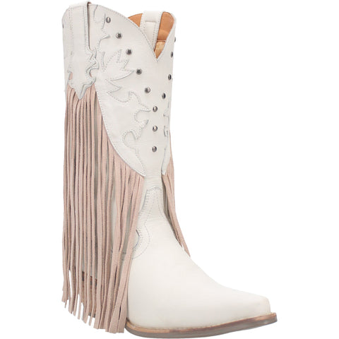 Dingo Womens Hoedown Off White Leather Cowboy Boots
